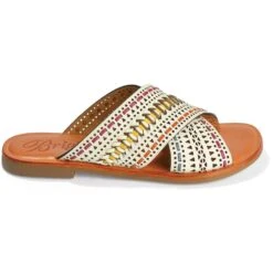 Amanda Flat Sandals -Brighton Handbags Outlet Store amanda flat sandals white multi 2