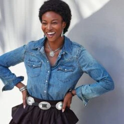 Blackbird Concho Belt -Brighton Handbags Outlet Store blackbird concho belt black turquoise 5