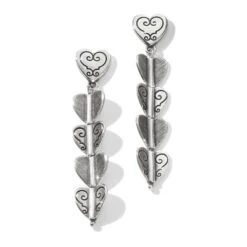 Cascading Hearts Drop Post Earrings -Brighton Handbags Outlet Store cascading hearts drop post earrings silver 1