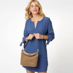 Cherie Straw Shoulderbag 7 Cherie Straw Shoulderbag -Brighton Handbags Outlet Store cherie straw shoulderbag wheat french blue 3
