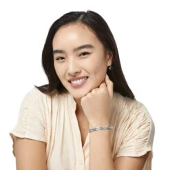 Footprints Hinged Bangle -Brighton Handbags Outlet Store footprints hinged bangle silver 3