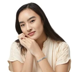 Footprints Hinged Bangle -Brighton Handbags Outlet Store footprints hinged bangle silver 4