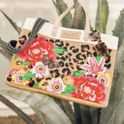 Garden Spots East West Burlap Tote 11 Garden Spots East West Burlap Tote -Brighton Handbags Outlet Store garden spots east west burlap tote multi 5