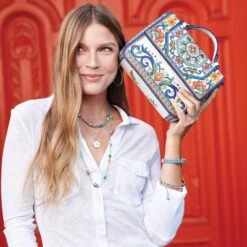 La Farfalla Emilia Flap Bag 10 La Farfalla Emilia Flap Bag -Brighton Handbags Outlet Store la farfalla emilia flap bag white multi 4