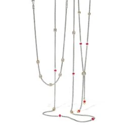 Meridian Red Two Tone Long Necklace -Brighton Handbags Outlet Store meridian red two tone long necklace gold red 2