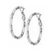 Oval Hoop Charm Earrings