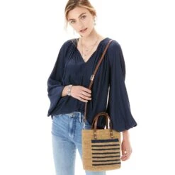 Palmeria Raffia Handbag -Brighton Handbags Outlet Store palmeria raffia handbag natural blue 3 a1ad32ec 85ca 4fce 9333 e27bedfdf9ee