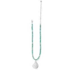 Paradise Cove Amazonite Shell Necklace 5 Paradise Cove Amazonite Shell Necklace -Brighton Handbags Outlet Store paradise cove amazonite shell necklace silver light blue 1