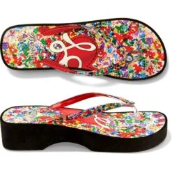 Posies Wedge Flip Flops -Brighton Handbags Outlet Store posies wedge flip flops multi 1