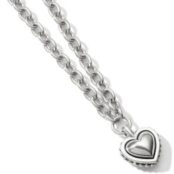 Pretty Tough Bold Heart Necklace -Brighton Handbags Outlet Store pretty tough bold heart necklace silver 2