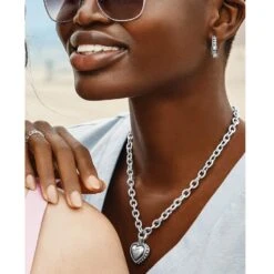 Pretty Tough Bold Heart Necklace -Brighton Handbags Outlet Store pretty tough bold heart necklace silver 3