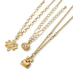 Saturn Reversible Necklace -Brighton Handbags Outlet Store saturn reversible necklace brushed gold 3