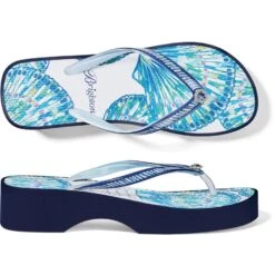 Surf Wedge Flip Flops -Brighton Handbags Outlet Store surf wedge flip flops blue 2 5220d480 1fe0 4d98 b112 883c2cb236a6