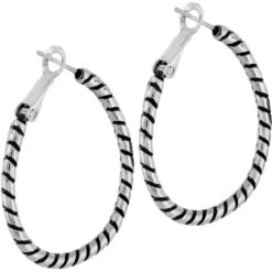 Twist Oval Hoop Charm Earrings -Brighton Handbags Outlet Store twist oval hoop charm earrings silver 1 366cc46d a93c 4794 b0c3 80bdffce4a11