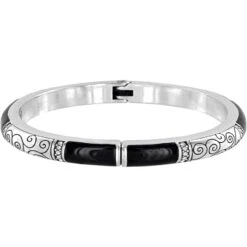 Wiltern Hinged Bangle -Brighton Handbags Outlet Store wiltern hinged bangle black silver 1 32c78e0f 949c 46d2 821a 277107e49228